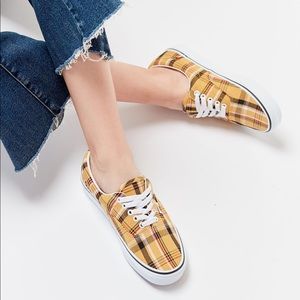 vans plaid era yellow